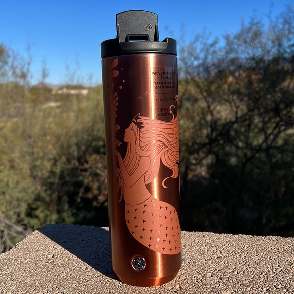 New Starbucks Rose Gold Siren Embossed Insulated Grande 16oz Coffee Tumbler - Picture 10 of 16